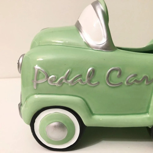 Vtg NAPCO Green Pedal Car Ceramic Planter Candy Dish - Picture 2 of 14